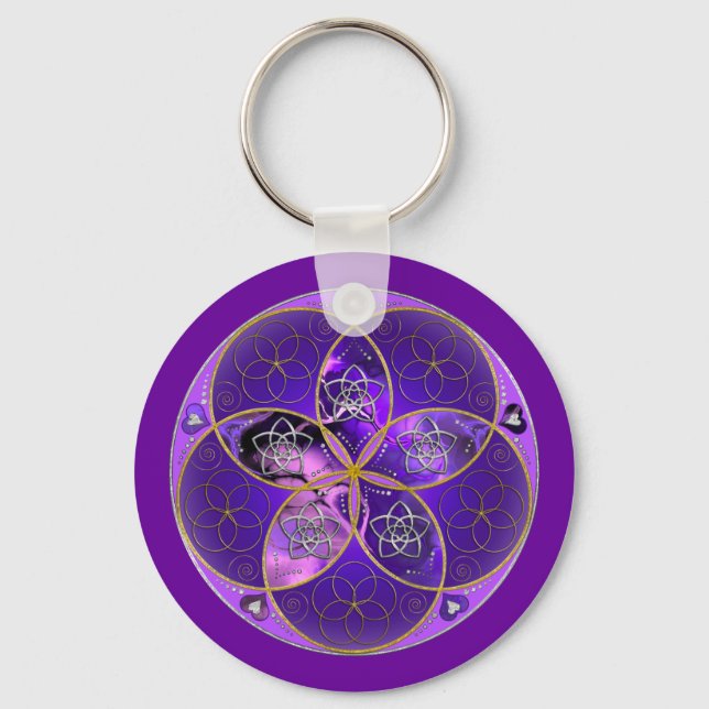Chaveiro Venus Flower of Love fineART rosa violeta (Frente)