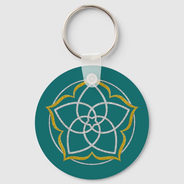 Chaveiro VENUS FLOWER / Venusblume Lotus SILVER DOURADO (Frente)
