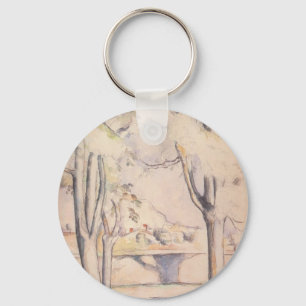 Chaveiro Ver pelas árvores por Paul Cezanne, Vintage Art