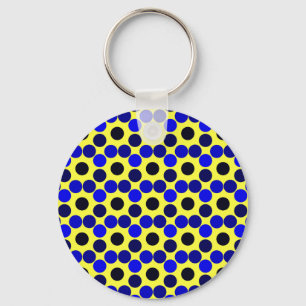 Chaveiro Ver pontos em preto e azul corrente de teclas
