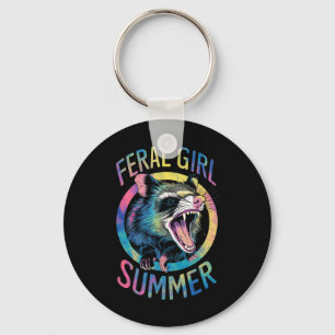 Chaveiro Verão de Garota Feral Gambá Tie Dye Mapache