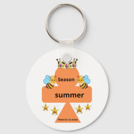 Chaveiro "Verão Laranja com Coroa Ouro e Abelhas Doces"