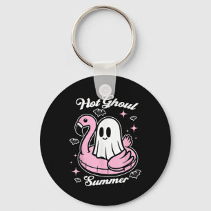 Chaveiro Verão Quente de Ghoul Flamingo Fantasma Summerween