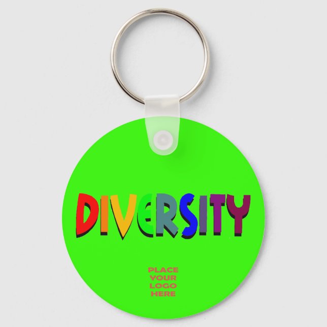 Chaveiro Verde Brilhante Personalizado da Diversid (Frente)