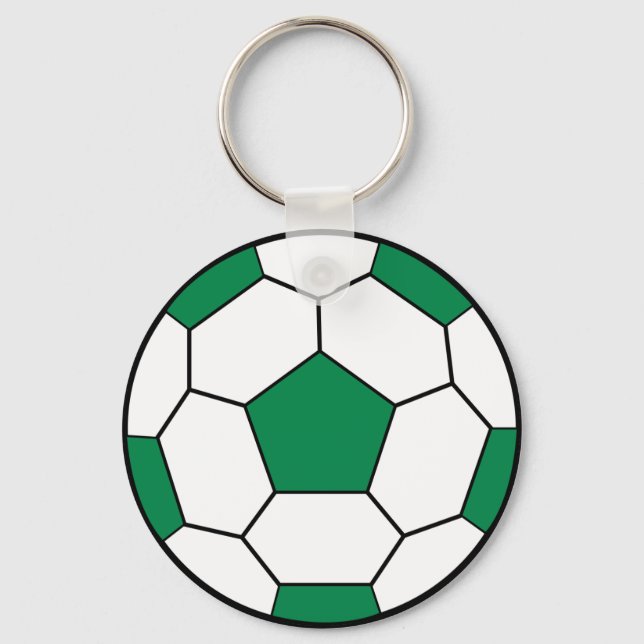 Chaveiro Verde da Bola de Futebol (Frente)