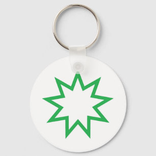 Chaveiro Verde da estrela de Bahai