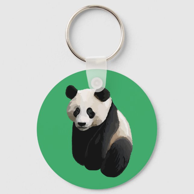 Chaveiro Verde de Panda Realista (Frente)
