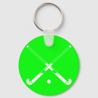 Chaveiro Verde de Silhouette de Hóquei em Campo