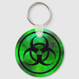 Chaveiro verde do símbolo do Biohazard da névoa