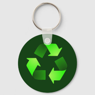 Chaveiro verde do símbolo do reciclagem