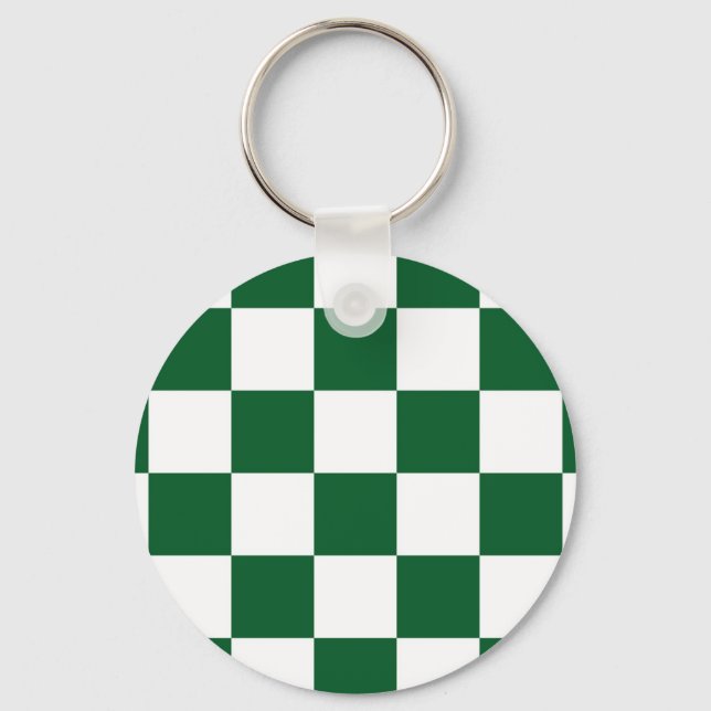 Chaveiro Verde e branco verificados (Frente)