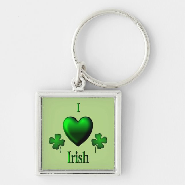Chaveiro Verde I Heart Irish (Frente)