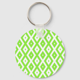 Chaveiro Verde limão e padrão de diamante branco
