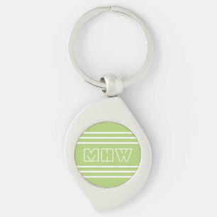 Chaveiro Verde limão Fita de monograma personalizada de dis