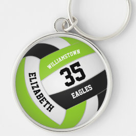 Chaveiro verde limão preto do time: voleibol