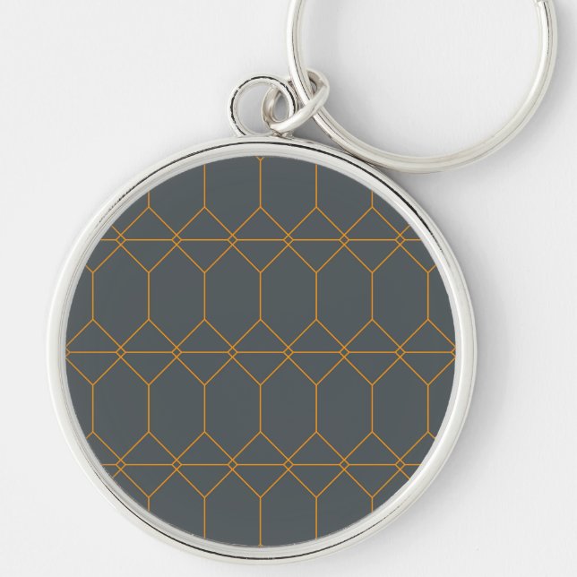 Chaveiro Verde, ouro, simples, retrô, ilustração elegante (Frente)
