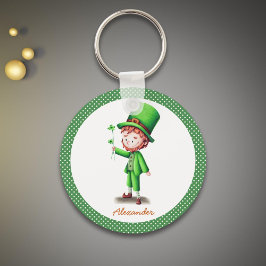 Chaveiro Verde personalizado com Bolinhas Leprechaun