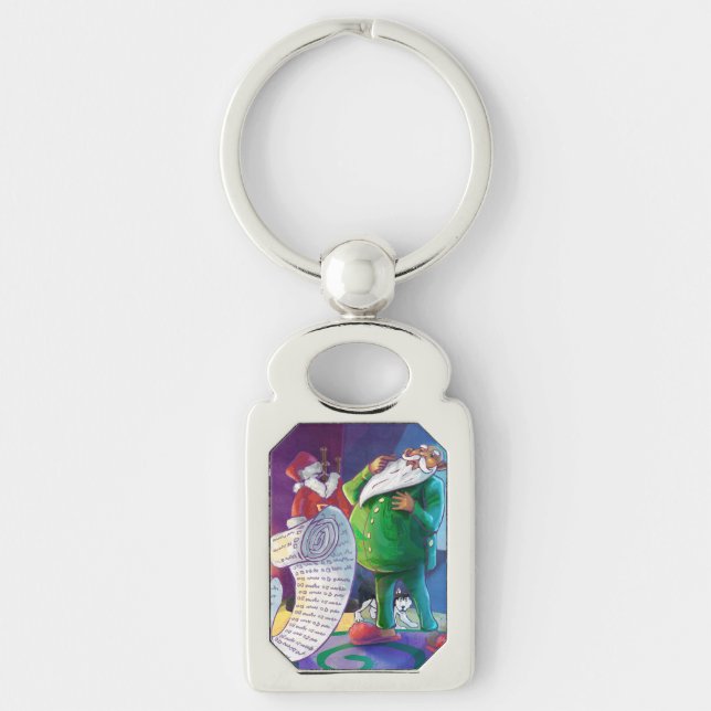 Chaveiro Verifique duas vezes Papais noeis (Frente)