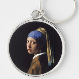 Chaveiro Vermeer Girl Pearl Enarrando pintura de arte