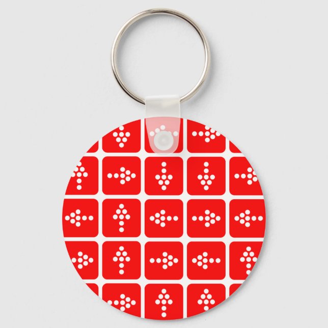 Chaveiro Vermelho ao quadrado de seta LED (Frente)