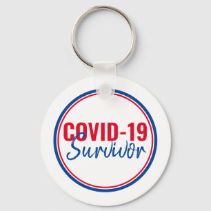 Chaveiro Vermelho Azul Pandêmico Coronavírus Covid- 19 Sobr