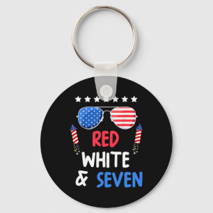 Chaveiro Vermelho Branco E Sete 7 Aniversário 4 De Julho In