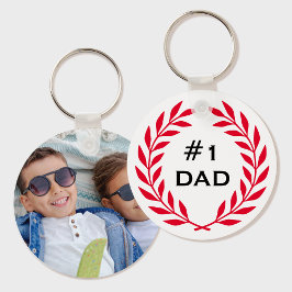 Chaveiro Vermelho de Foto Personalizada Laurel Wreath do Me