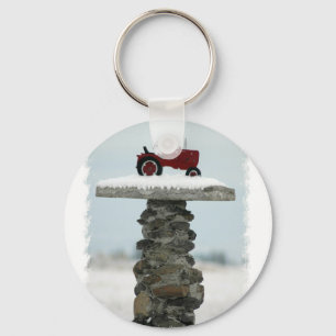 Chaveiro vermelho do botão do trator