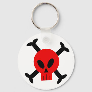 Chaveiro vermelho do crânio e dos Crossbones