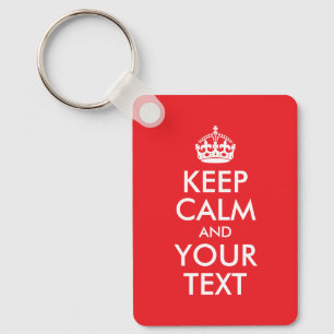 Chaveiro Vermelho e Branco Manter Calmo Paródia