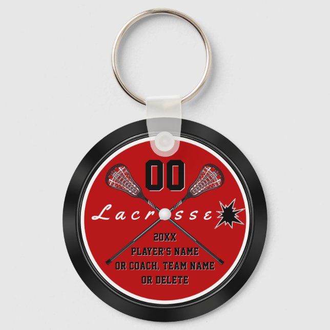 Chaveiro Vermelho e Preto, Barato, Favor de Festa de Lacros (Frente)