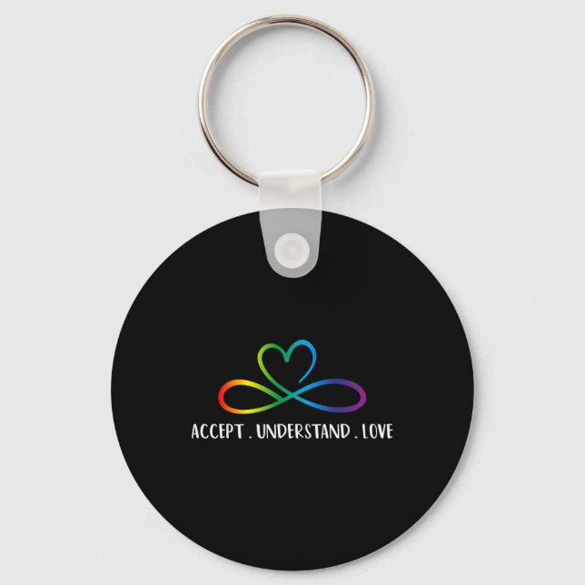 Chaveiro Vermelho Em Vez De Autismo Accept Infinity Compree (Frente)