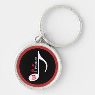 Chaveiro vermelho personalizado da nota musical