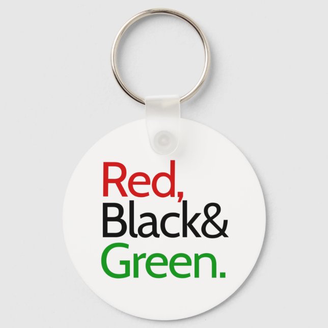 Chaveiro Vermelho, Preto e Verde - Afro-Americano (Frente)