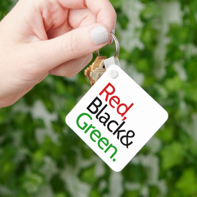 Chaveiro Vermelho, Preto e Verde-Americano Africano  (Mão)