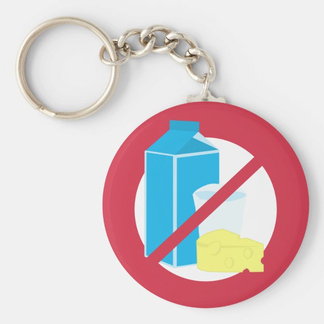 Chaveiro Vermelho sem Leite Sem Lactose ou Alerta de Alergi (Frente)