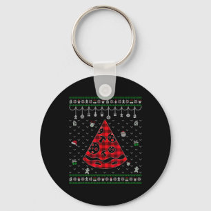 Chaveiro Vermelho Xadrez Amante de Pizza Diversão Natal Fei