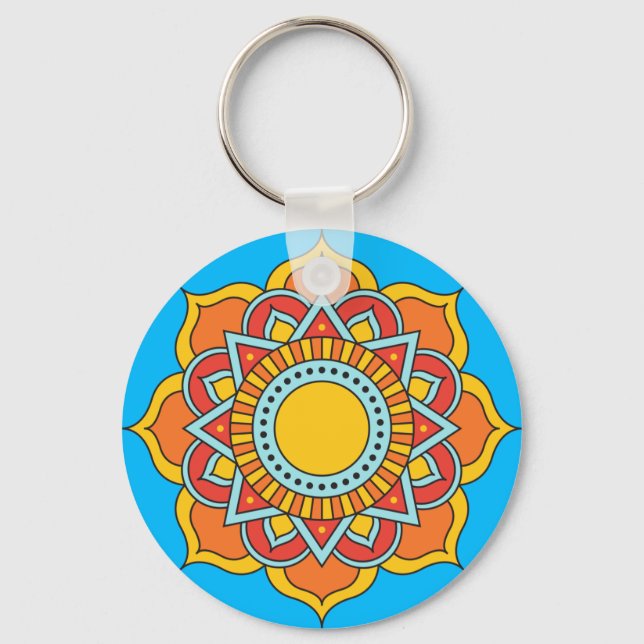Chaveiro Vermelhos Geométricos Flor-54567 (Frente)