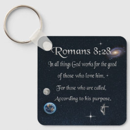 Chaveiro versículo bíblico cristão Romanos 8:28