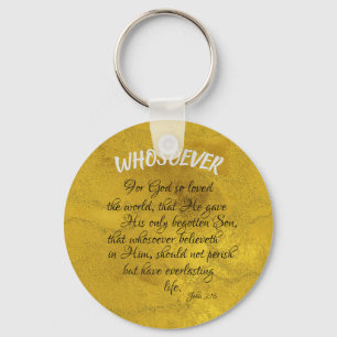 Chaveiro Verso da bíblia de John 3,16 com Whosoever