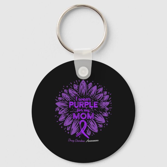 Chaveiro Vestir Roxo Para Minha Mãe Sobredosagem De Drogas  (Frente)