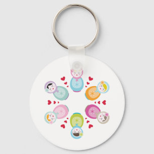 Chaveiro VESTUÁRIO: bonecas de babushka - mandala