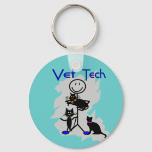 Chaveiro Vet Tech Stick Pessoa Com Gatos Pretos