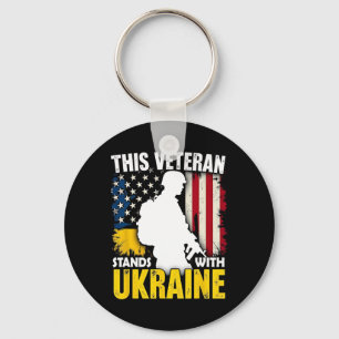Chaveiro Veterano Fica Com a Ucrânia - Bandeira Americana P