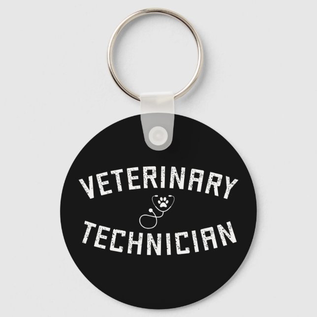 Chaveiro Veterinário | Estetoscópio De Vet Tech Paw (Frente)