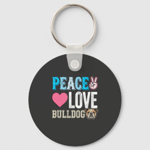 Chaveiro Vetor de Bulldog de Paz e Amor