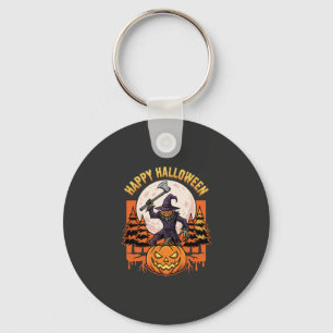 Chaveiro Vetor de Espantalho de Abóbora de Halloween Feliz