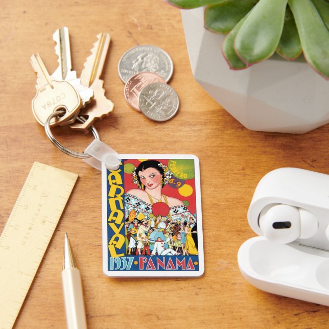 Chaveiro Viagem Antiga 1937 Mulher na Festa do Carnaval do  (Mesa)