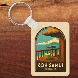 Chaveiro Viagem Antiga Ilha Koh Samui Tailândia Retro