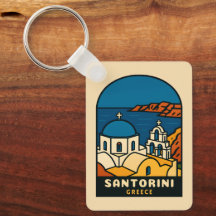 Viagem Antiga Santorini Grécia Beira-Mar Retrô
